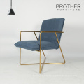 Modern vintage metal chair / stainless steel leather armchair